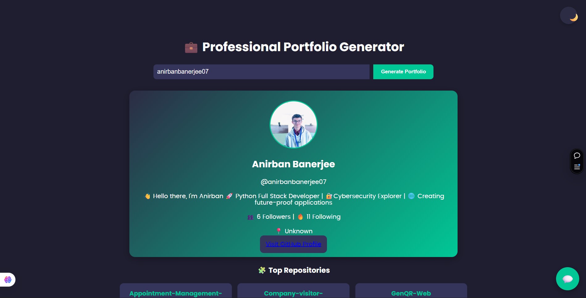 portfolio website preview image